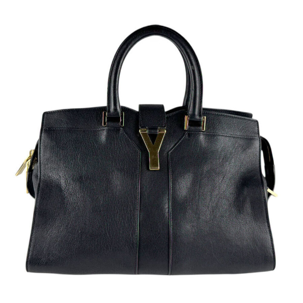 Saint Laurent handbag Y Cabas leather black gold